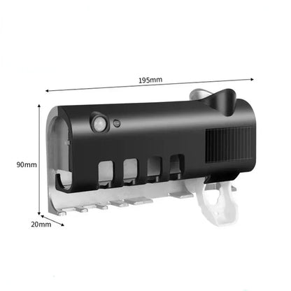 Automatic toothpaste dispenser with brush holder