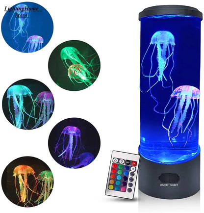 Color-changing LED jellyfish lamp with remote control