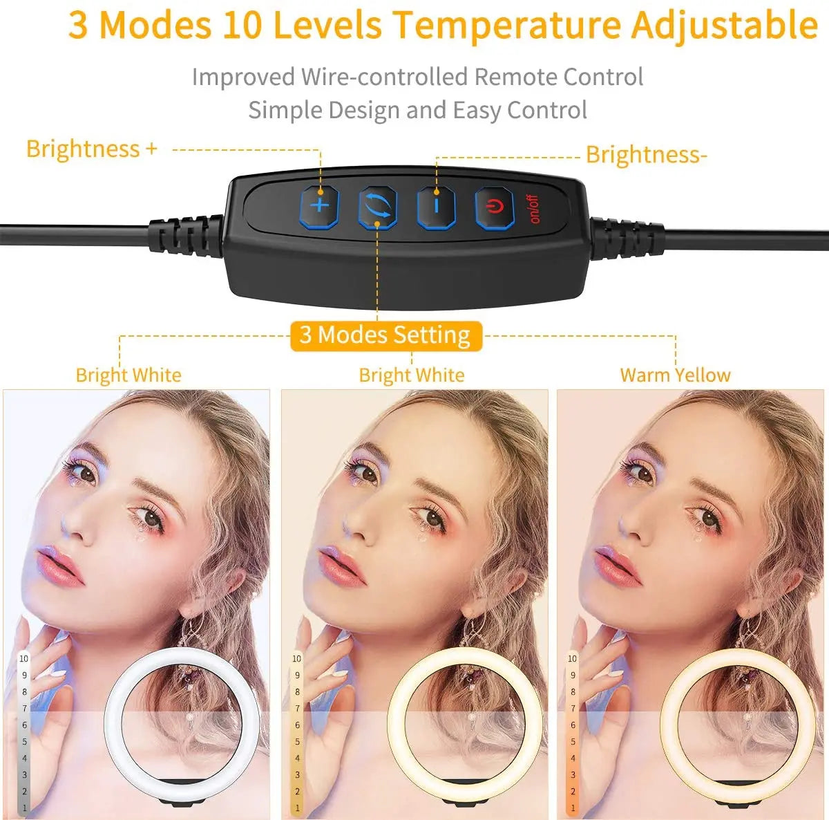 LED selfie lamp, remote control, phone tripod