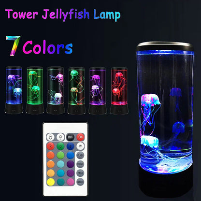 Color-changing LED jellyfish lamp with remote control