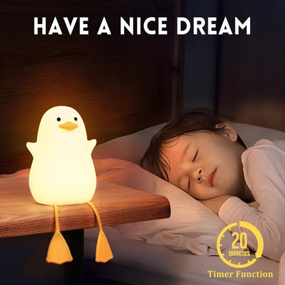 Creative duck-shaped LED lamp, USB, for a children's room