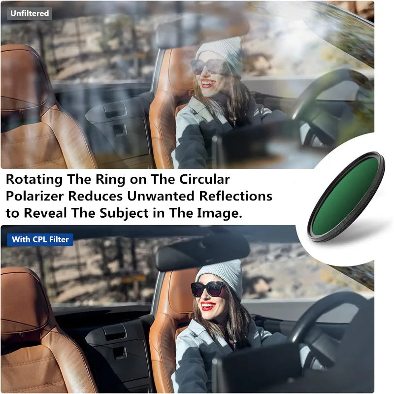 CPL Polarizing Filter 37-82mm, Ultra Thin Frame