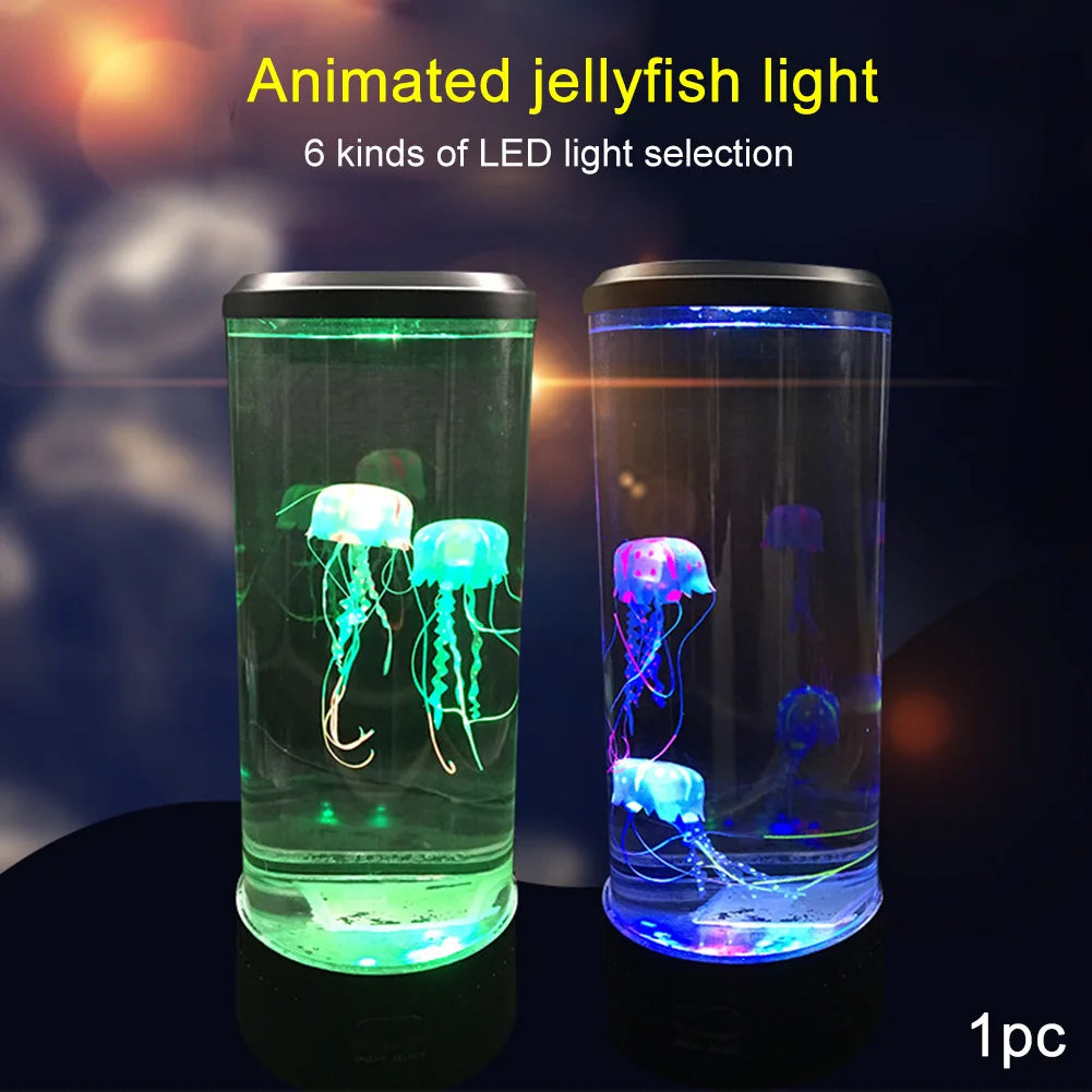 Color-changing LED jellyfish lamp with remote control