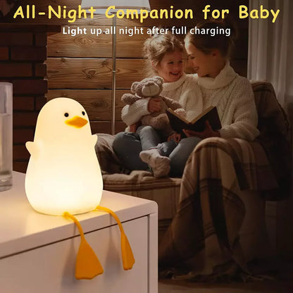 Creative duck-shaped LED lamp, USB, for a children's room