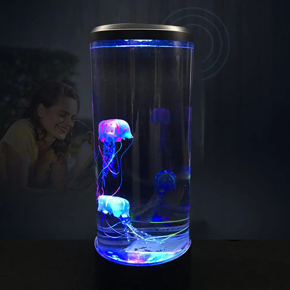 Color-changing LED jellyfish lamp with remote control