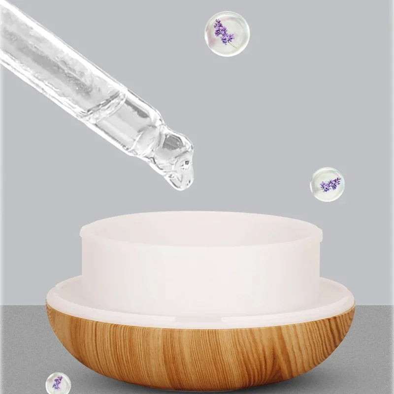 350ML Wood-Imitation Oil Diffuser with 7-Color LED