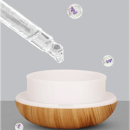 350ML Wood-Imitation Oil Diffuser with 7-Color LED
