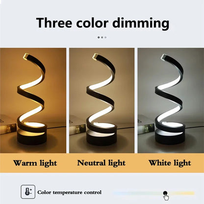 LED night lamp, spiral, dimmable, bedroom decoration